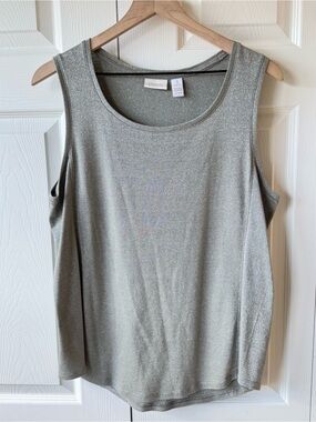 Chicos Essential Sleeveless Top Size 3 Layering Neutral Wardrobe Staple Travel